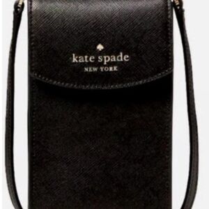 Kate Spade Staci Black Leather Phone Crossbody Bag North South